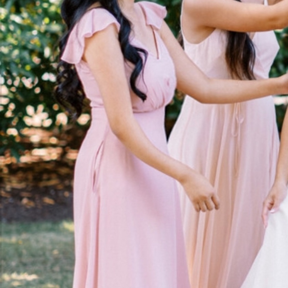 Birdy Grey Kae Bridesmaids Dress in Rose Quartz - Picture 1 of 6